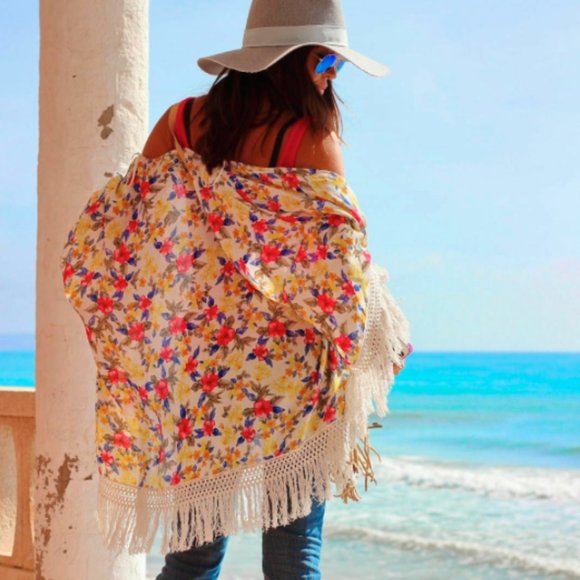 NWT ZARA Kimono Floral Print Cape Jacket - Picture 2 of 9